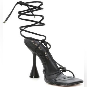 Gianni Bini Bardi Leather Strappy Wrap Sandals